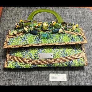 Harl Taylor BAG - Aqua Green Seashells - Handcrafted Bahamian Designer Purse